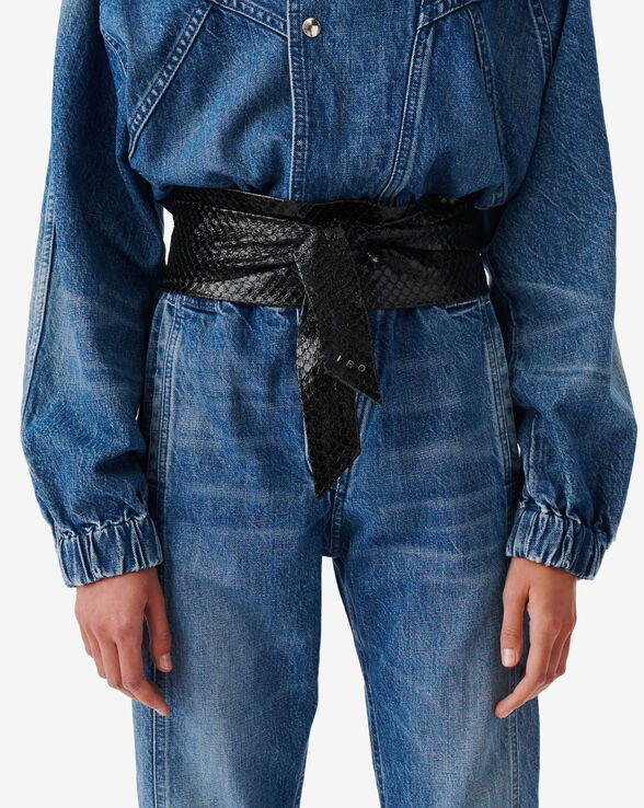NERA REPTILE LEATHER BELT